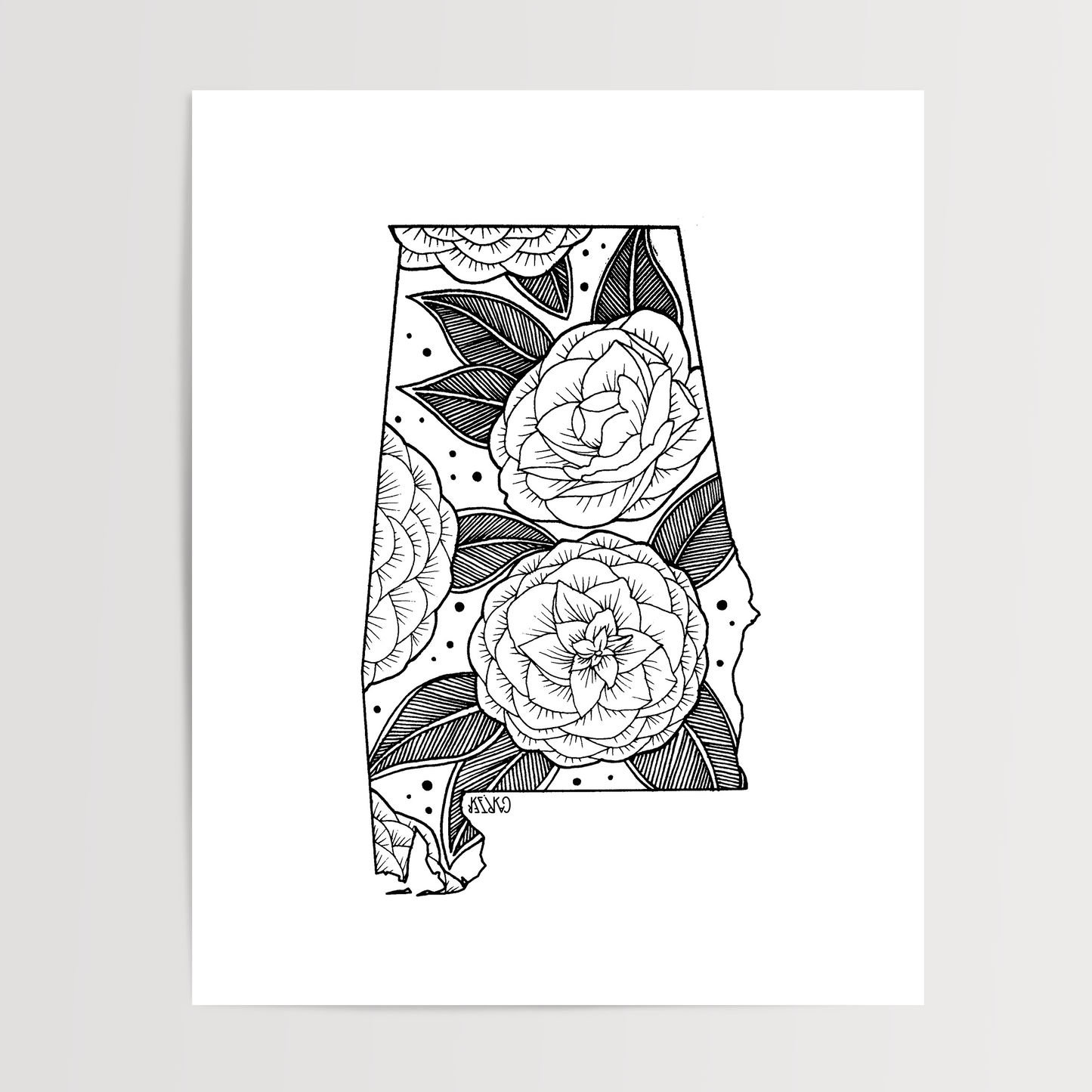 Alabama - Camellia State Flower Print