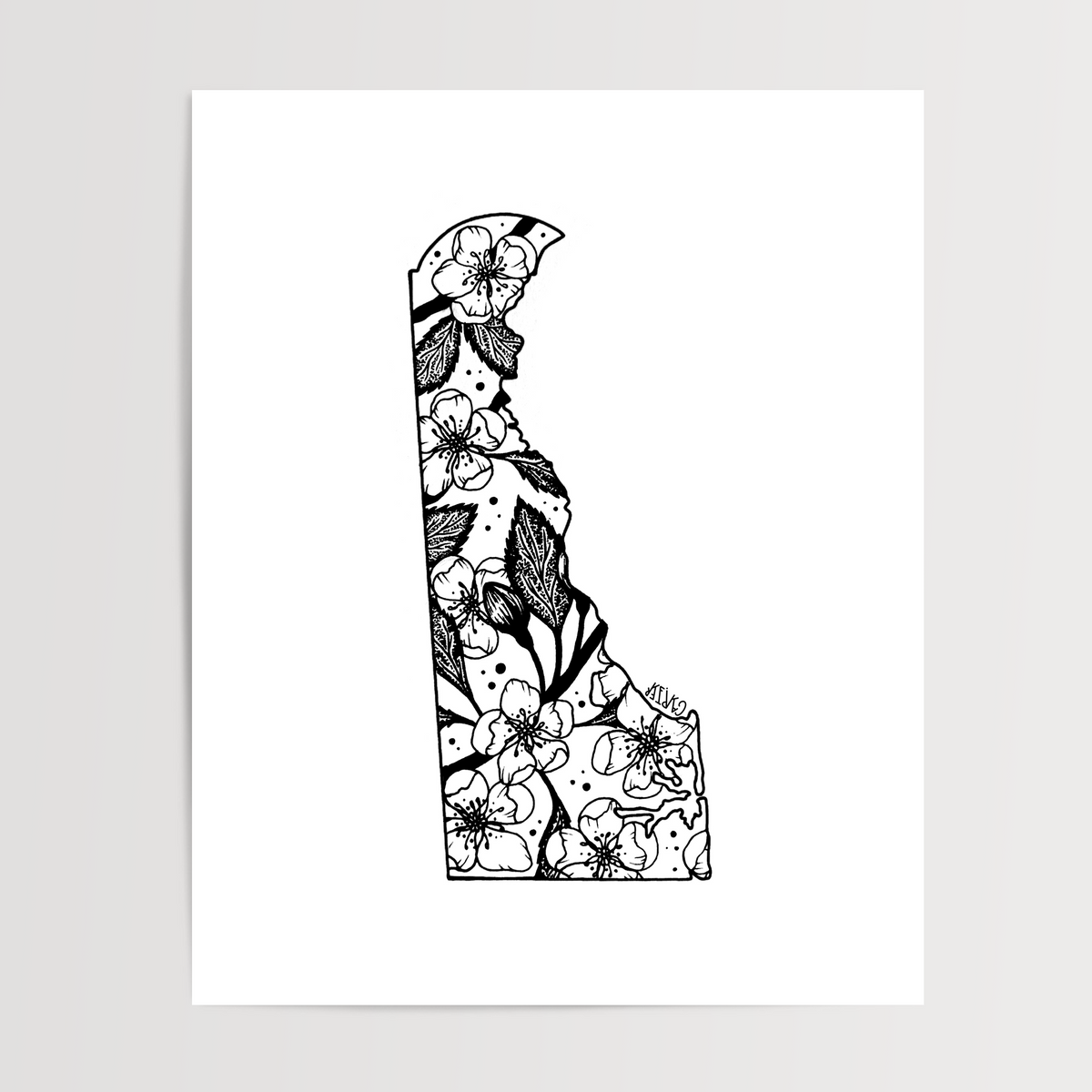 Delaware - Peach Blossom State Flower Print