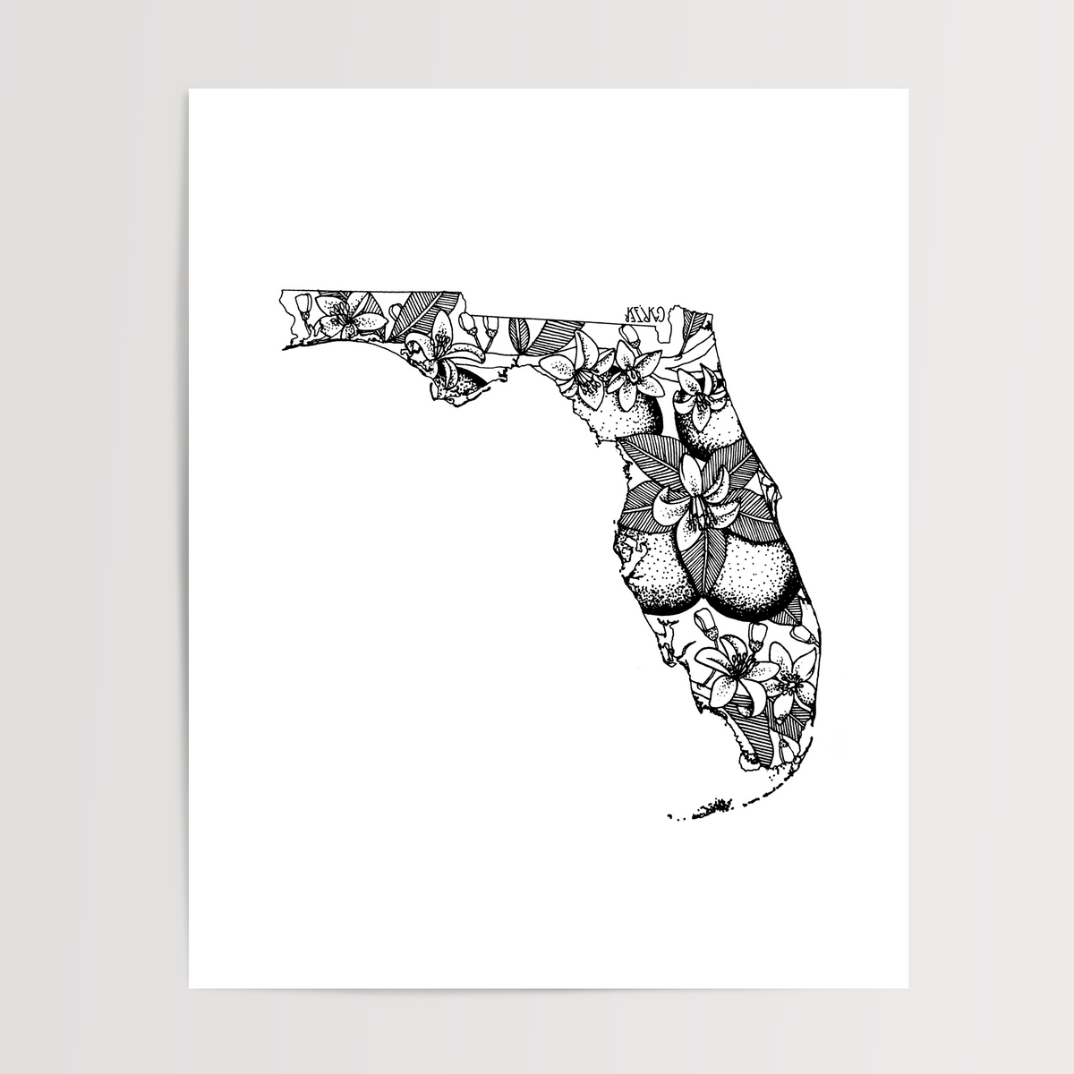 Florida - Orange Blossom State Flower Print