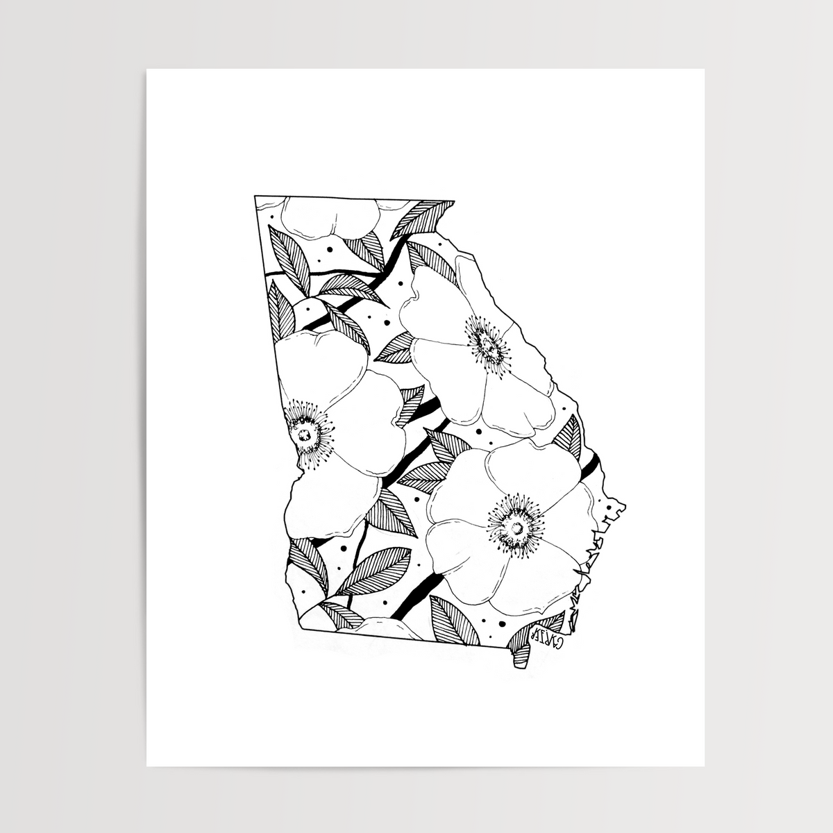 Georgia - Cherokee Rose State Flower Print