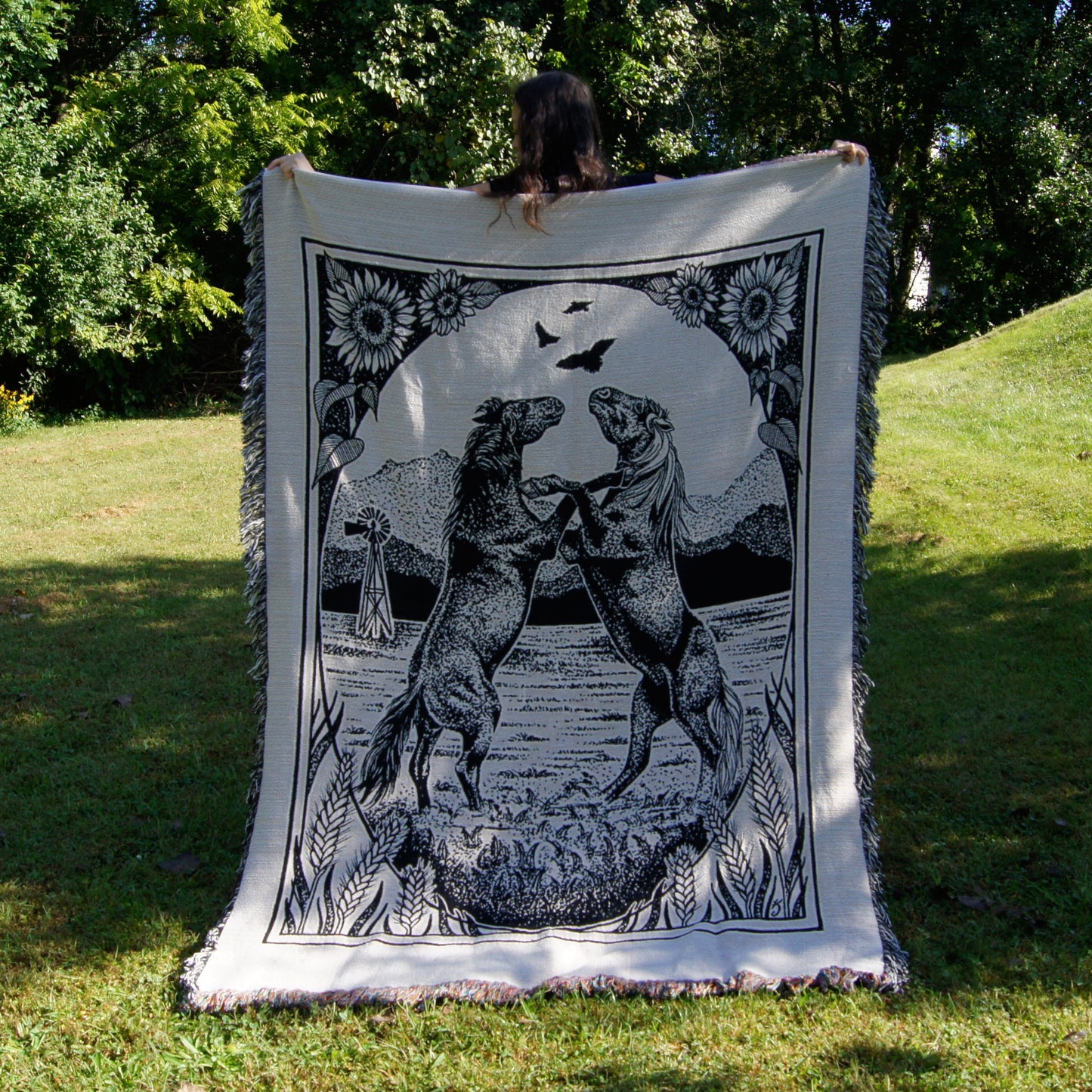 Mustangs Woven Blanket