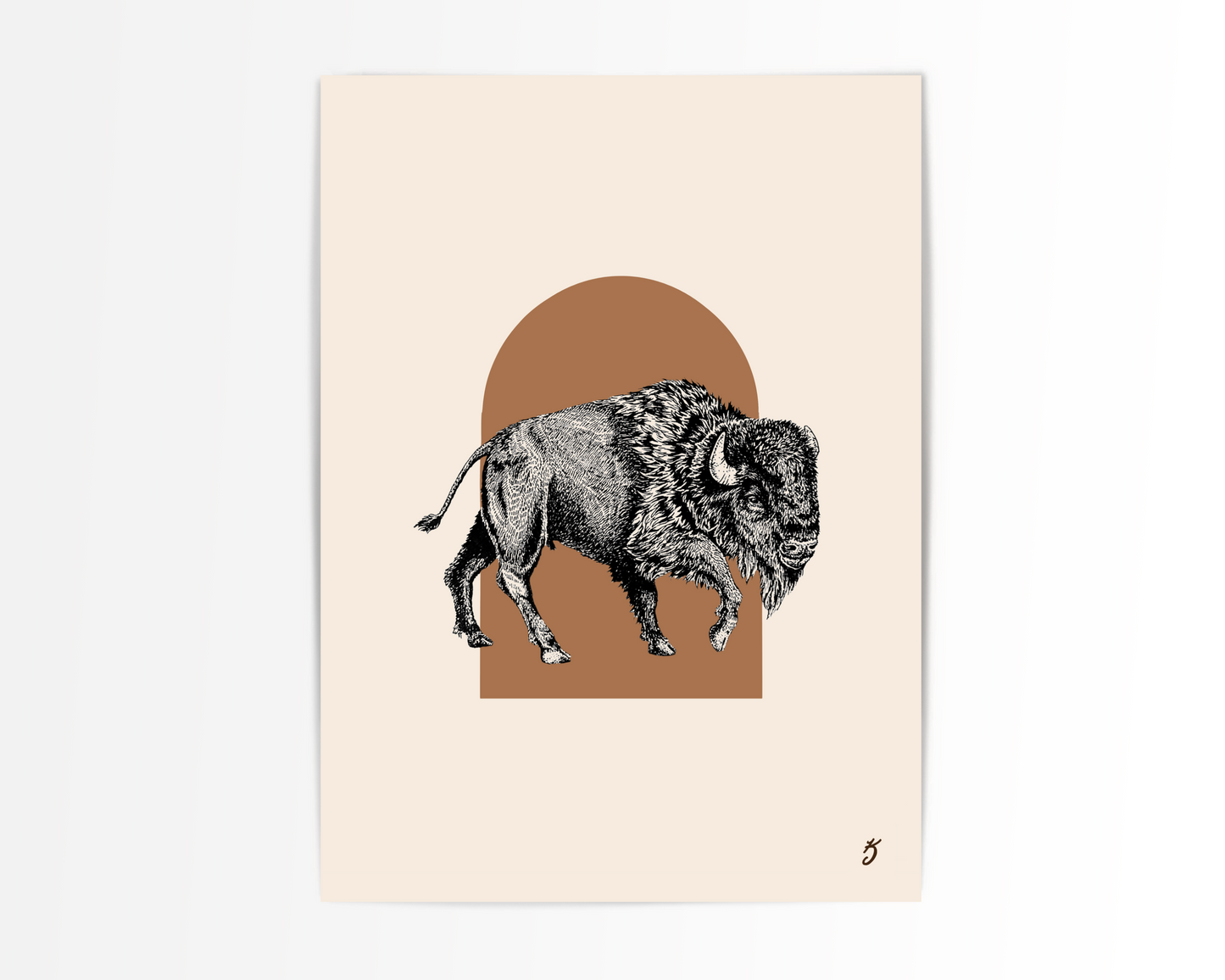 Canyon Bison Art Print