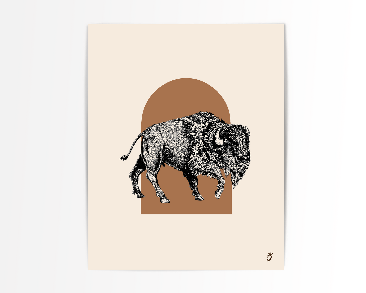 Canyon Bison Art Print