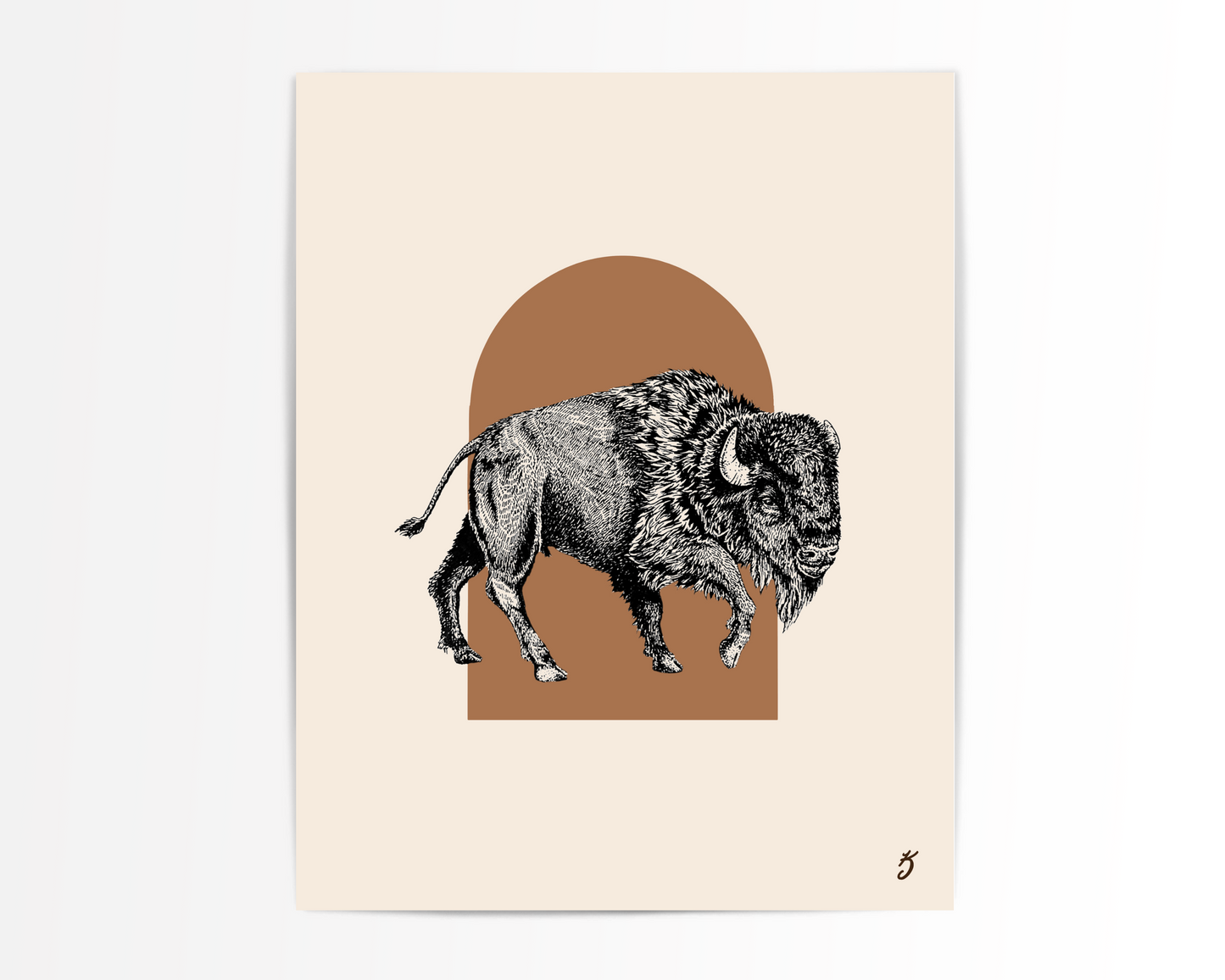Canyon Bison Art Print