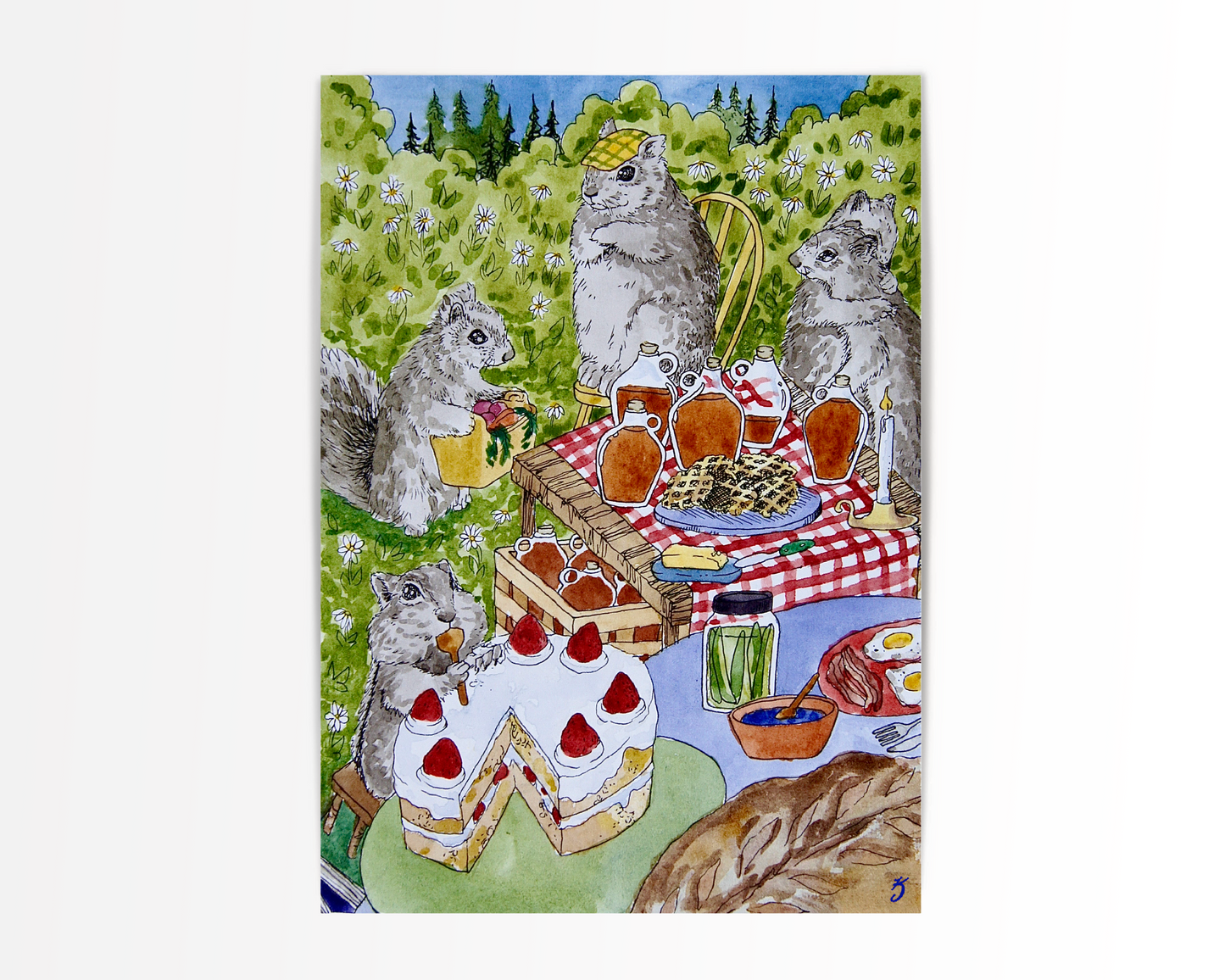 Squirrel’s Picnic Art Print