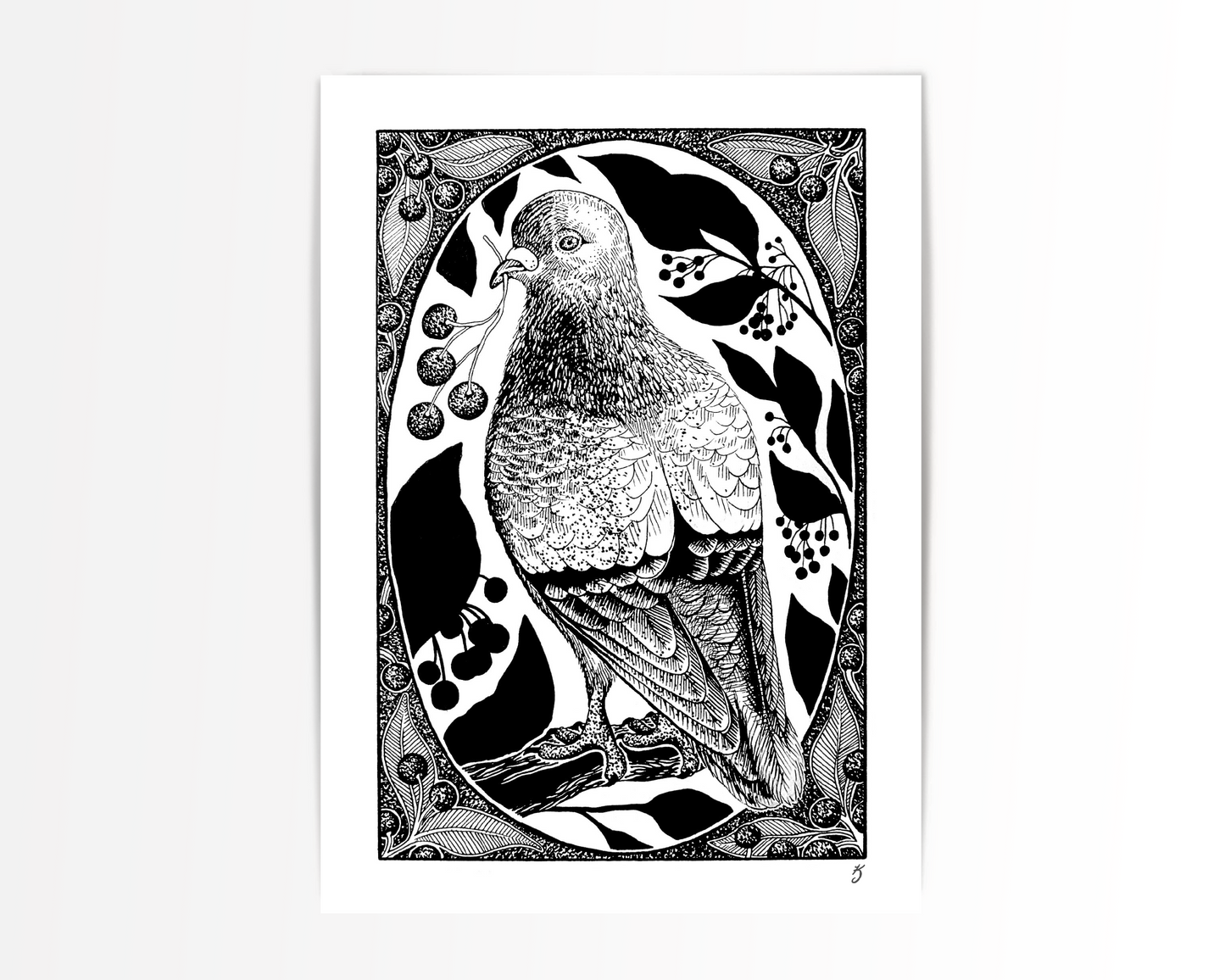 Pigeon Perching Art Print