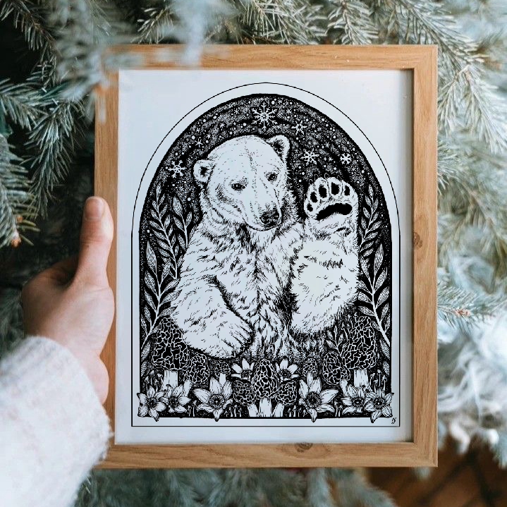 Morel Polar Bear Art Print
