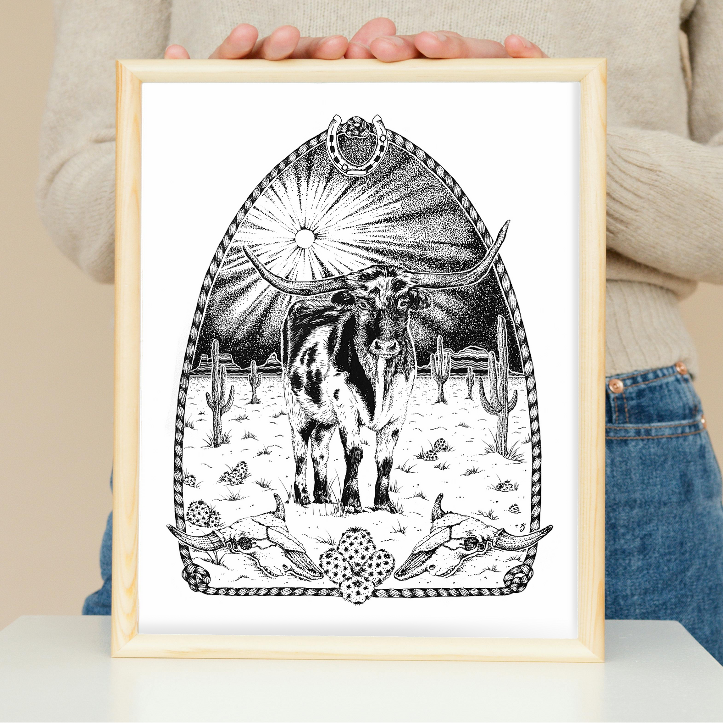 Longhorn Desert Art Print