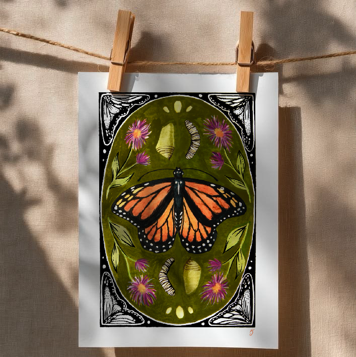 Life of the Monarch Butterfly Art Print