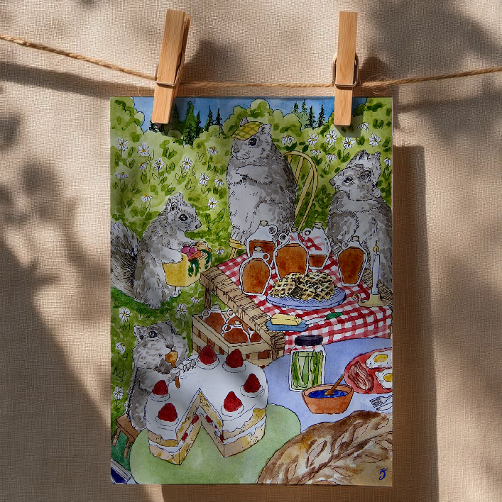 Squirrel’s Picnic Art Print