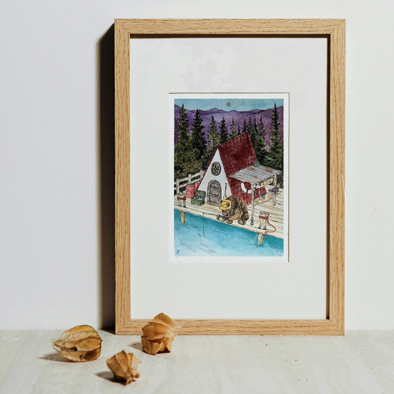A Bear’s Bait Shack Art Print