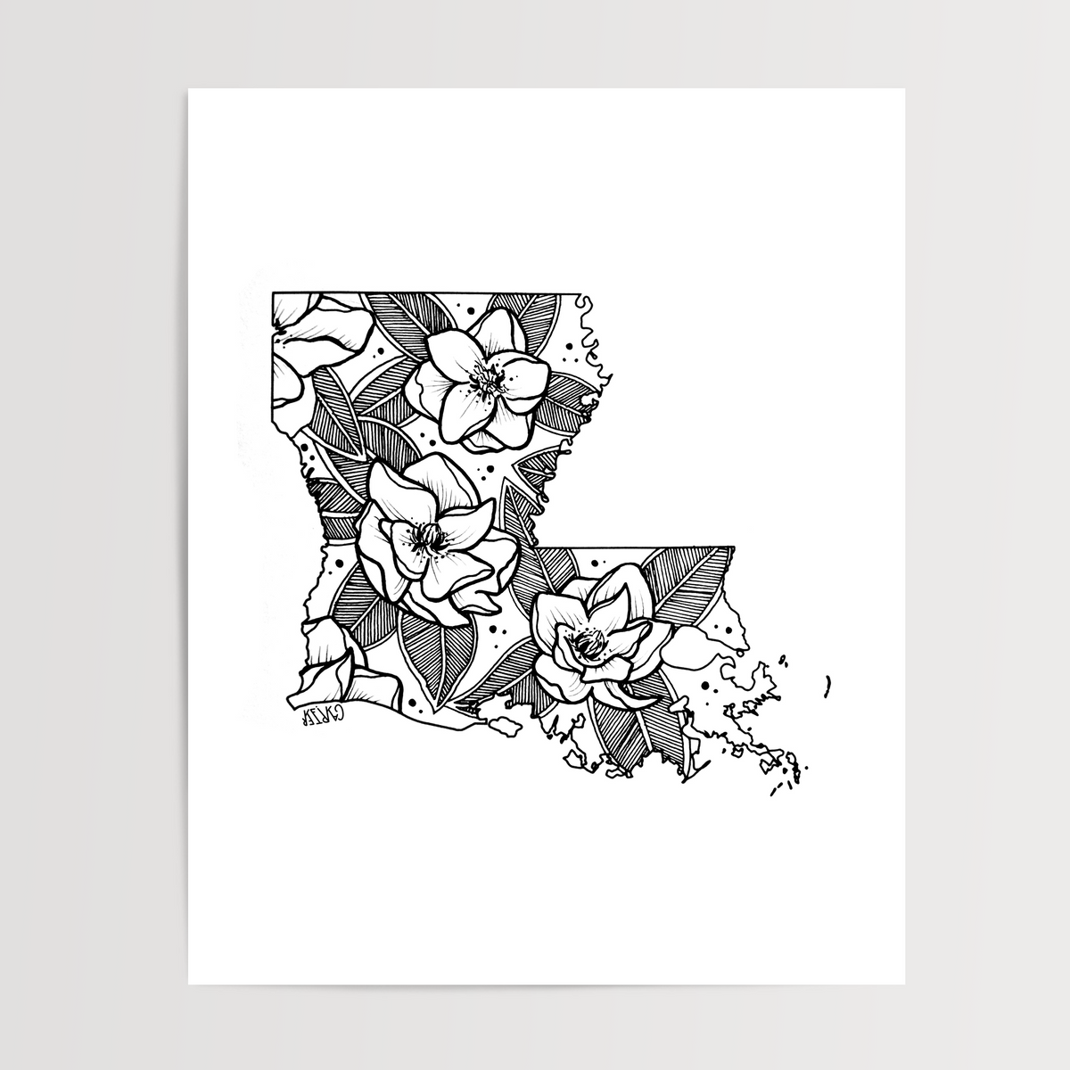 Louisiana - Magnolia State Flower Print