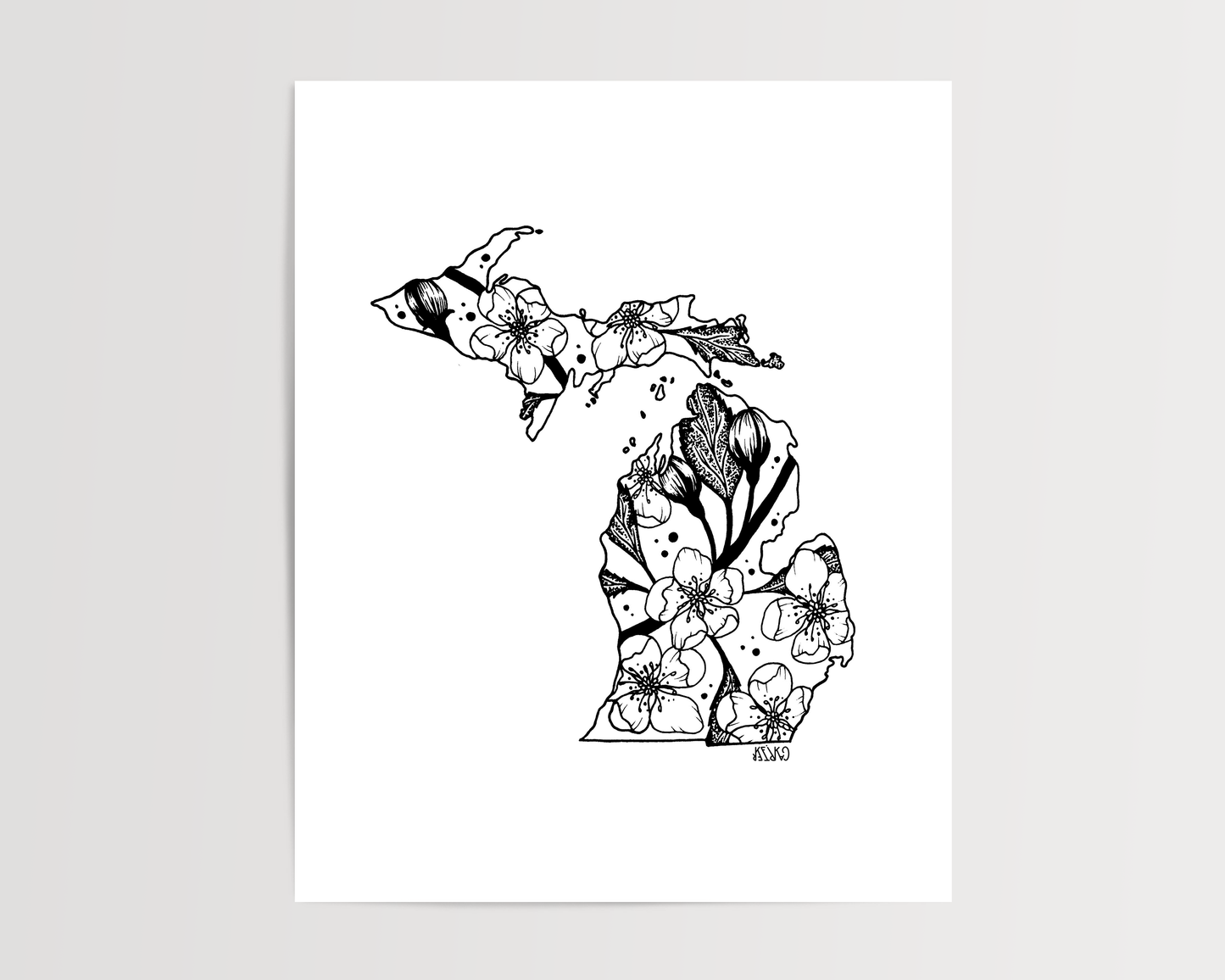 Michigan - Apple Blossom State Flower Print