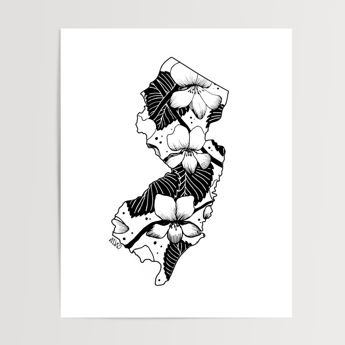New Jersey - Violet State Flower Print