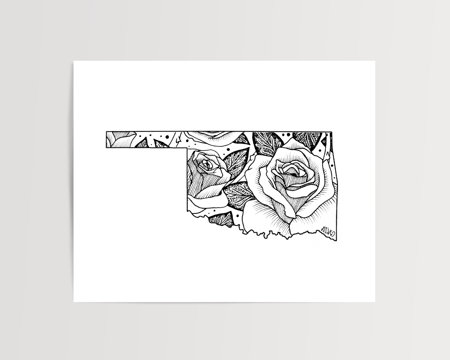 Oklahoma - Oklahoma Rose State Flower Print