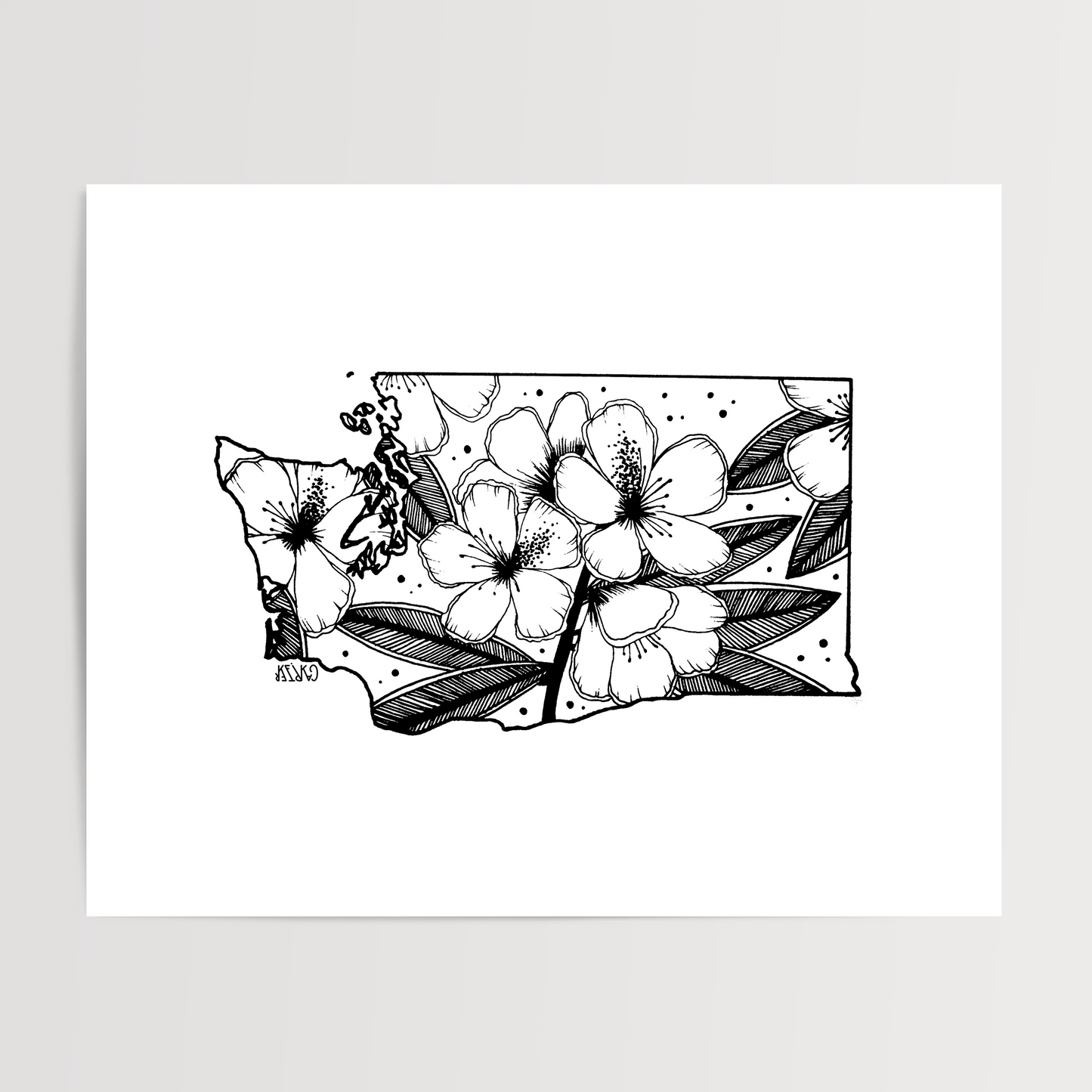 Washington - Coast Rhododendron State Flower Print