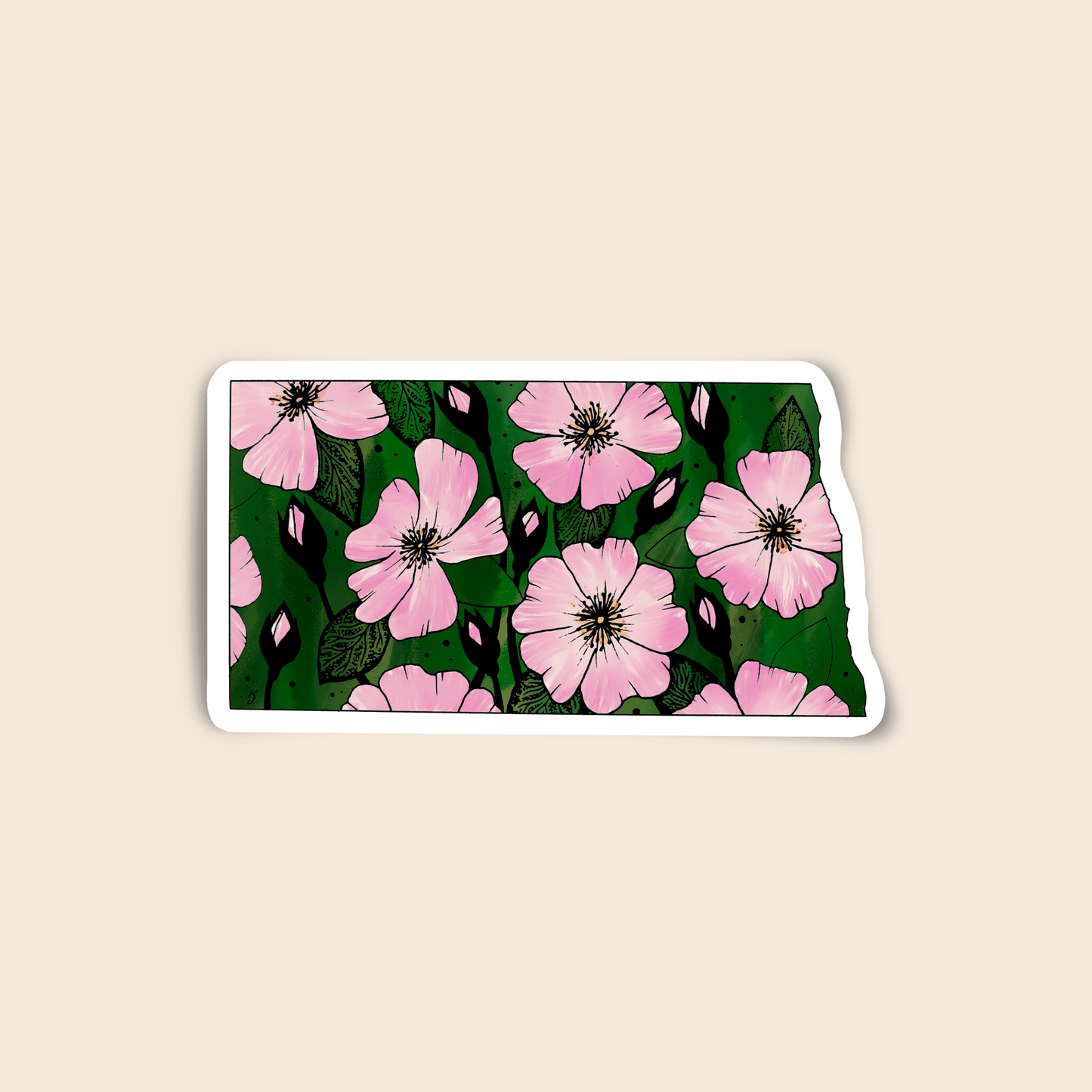 North Dakota State Flower Sticker
