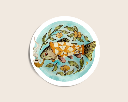 Smoking Rainbow Trout Sticker