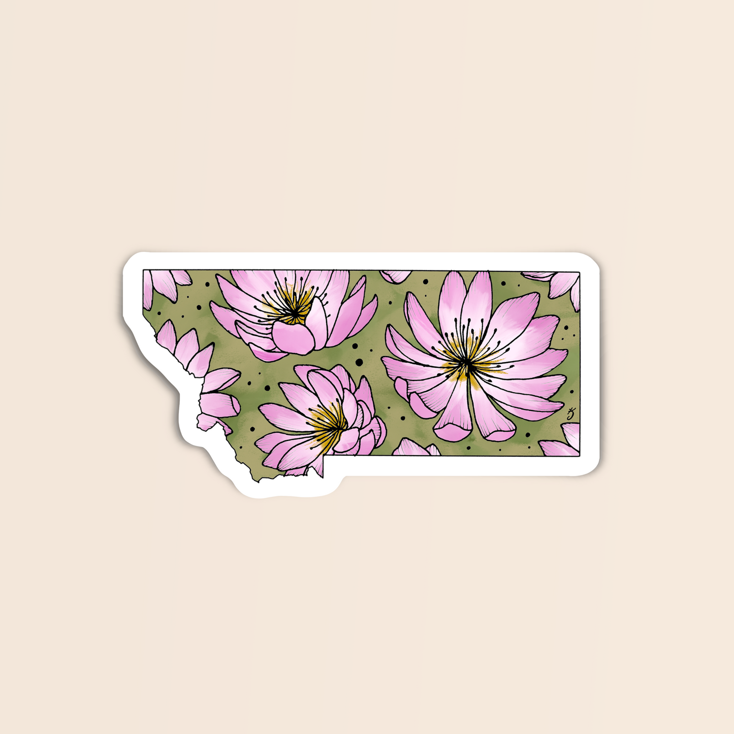 Montana State Flower Sticker