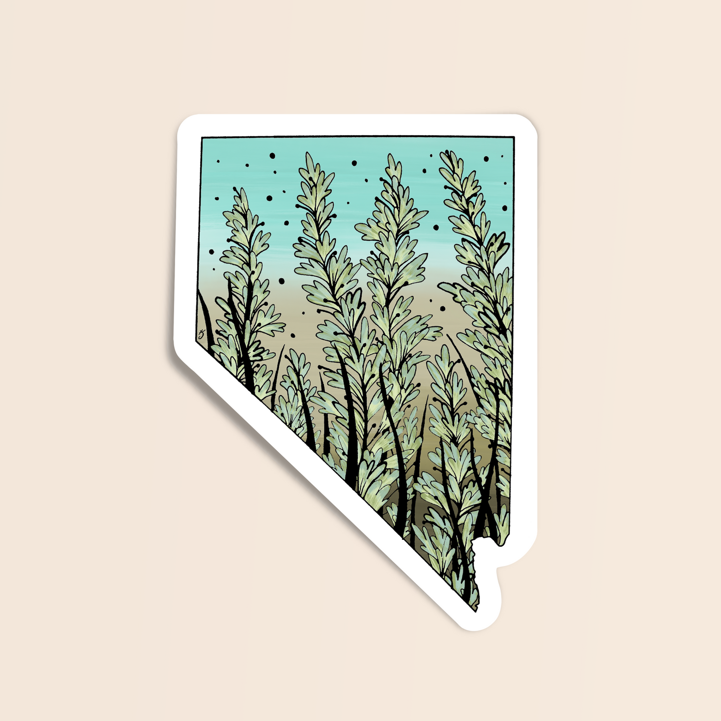 Nevada State Flower Sticker