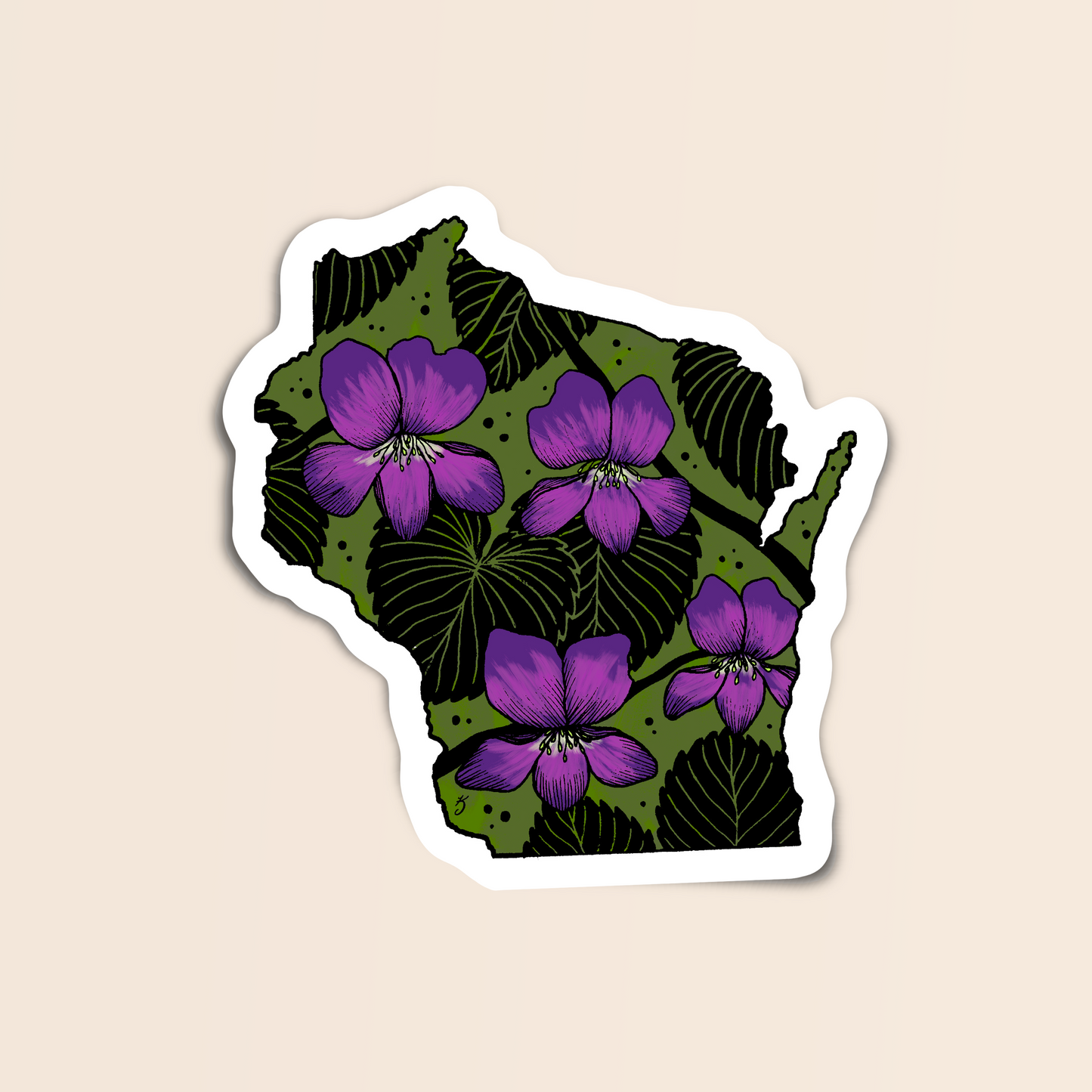 Wisconsin State Flower Sticker