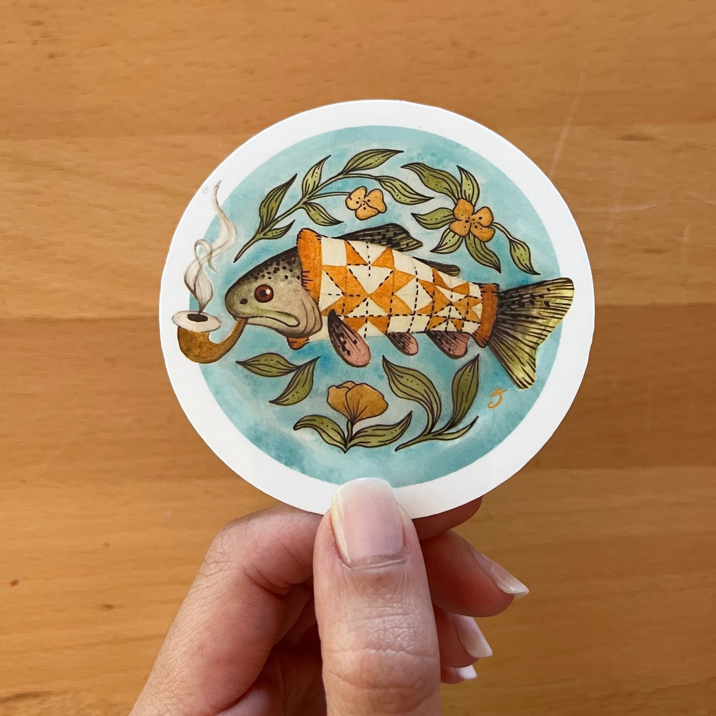 Smoking Rainbow Trout Sticker