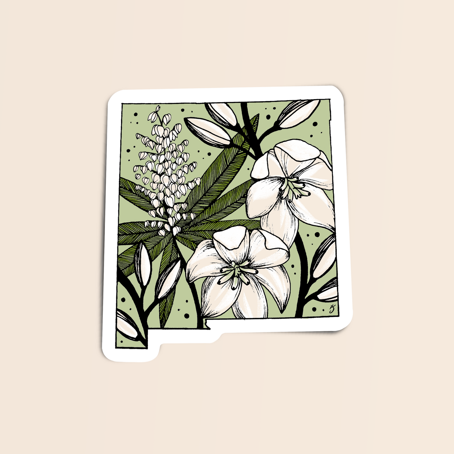 New Mexico State Flower Sticker