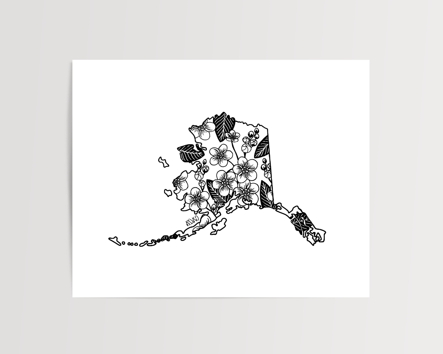 Alaska - Forget Me Not State Flower Print