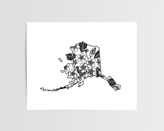 Alaska - Forget Me Not State Flower Print