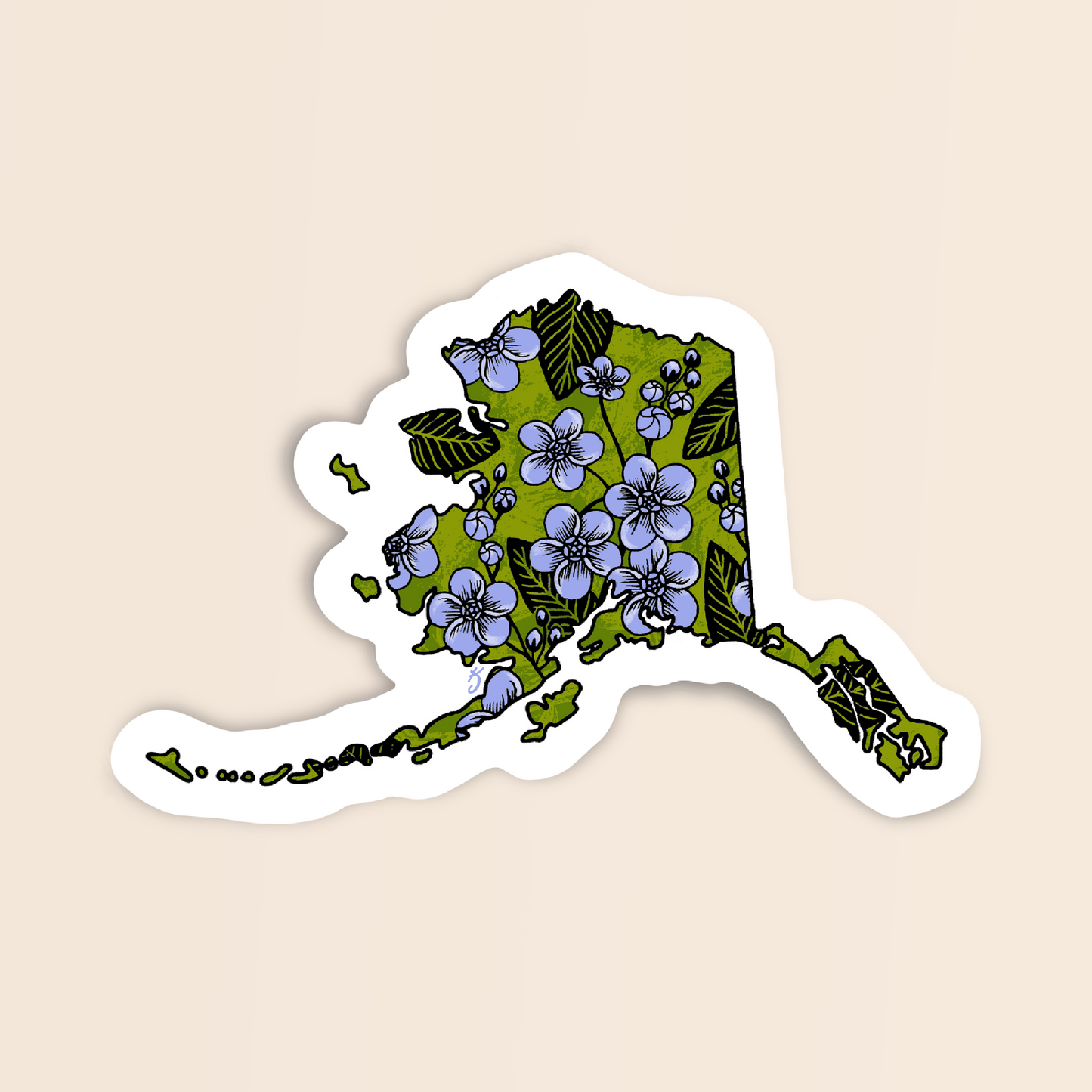 Alaska State Flower Sticker