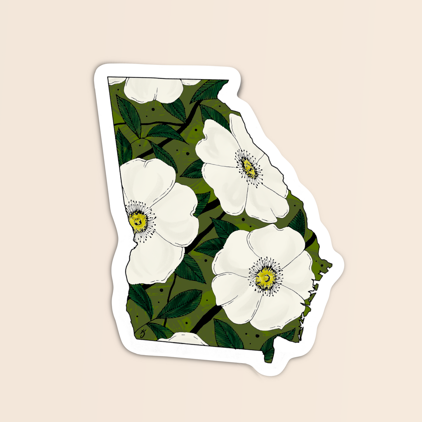 Georgia State Flower Sticker