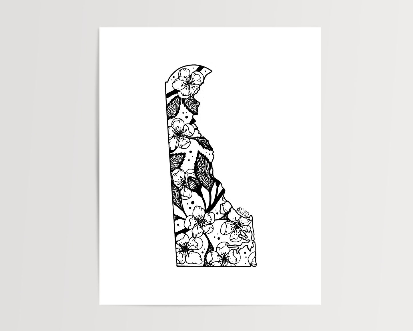 Delaware - Peach Blossom State Flower Print