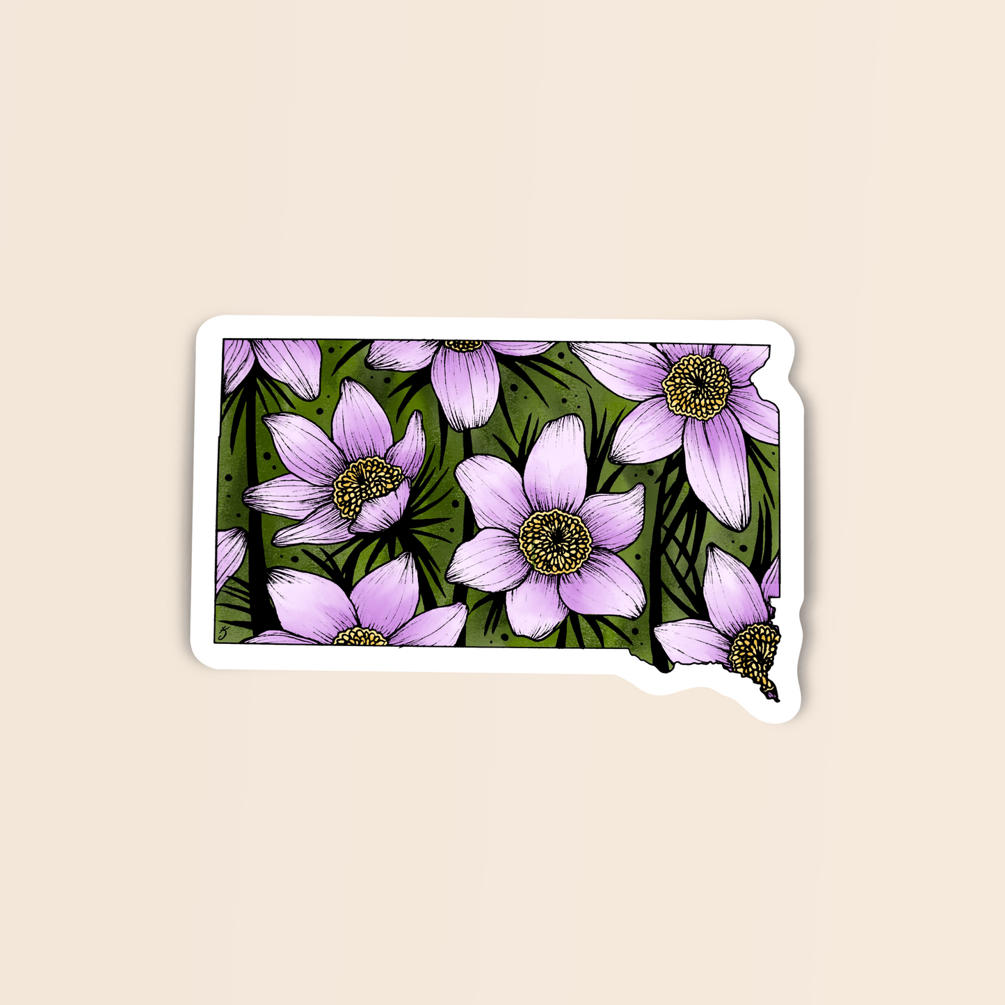 South Dakota State Flower Sticker
