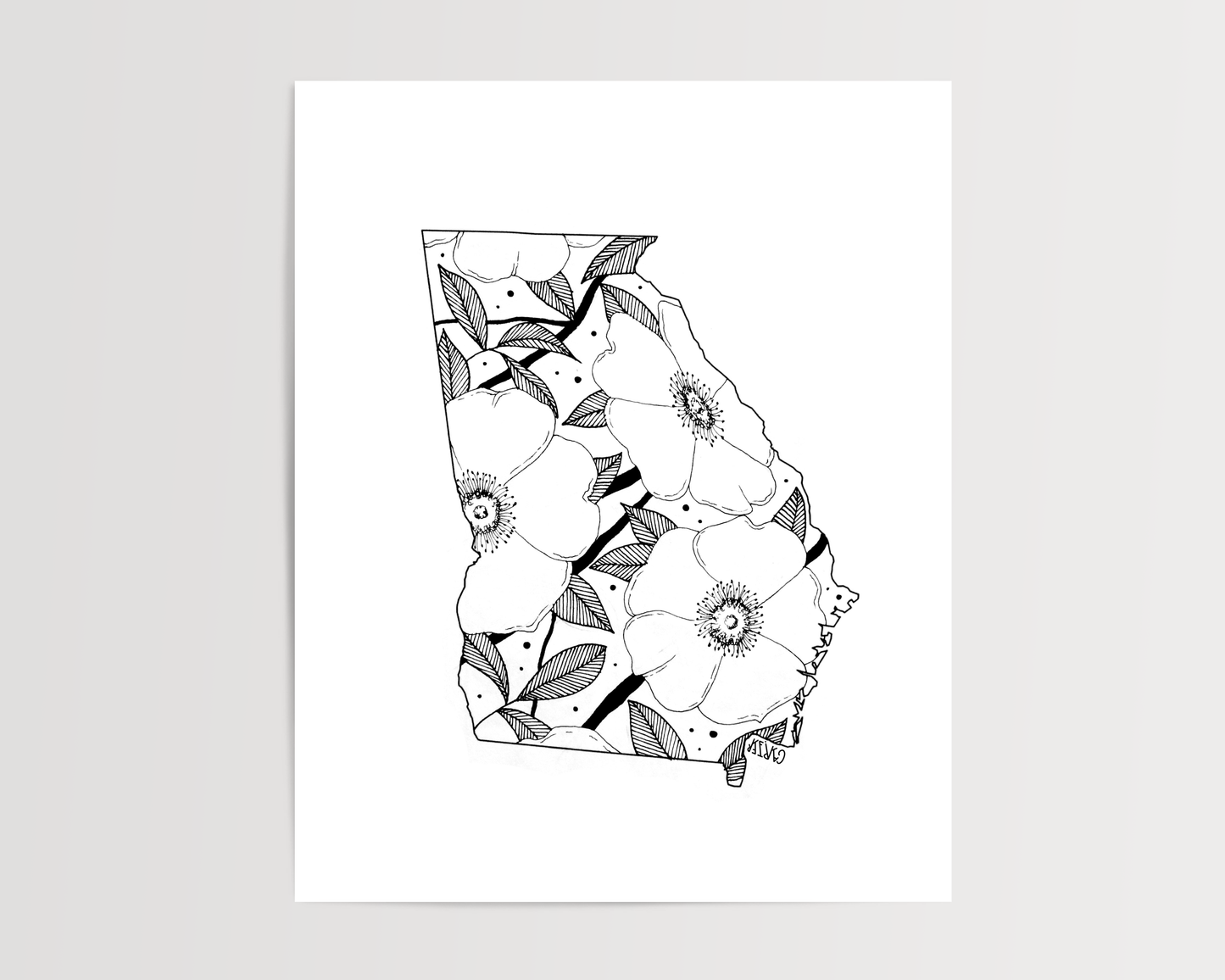 Georgia - Cherokee Rose State Flower Print