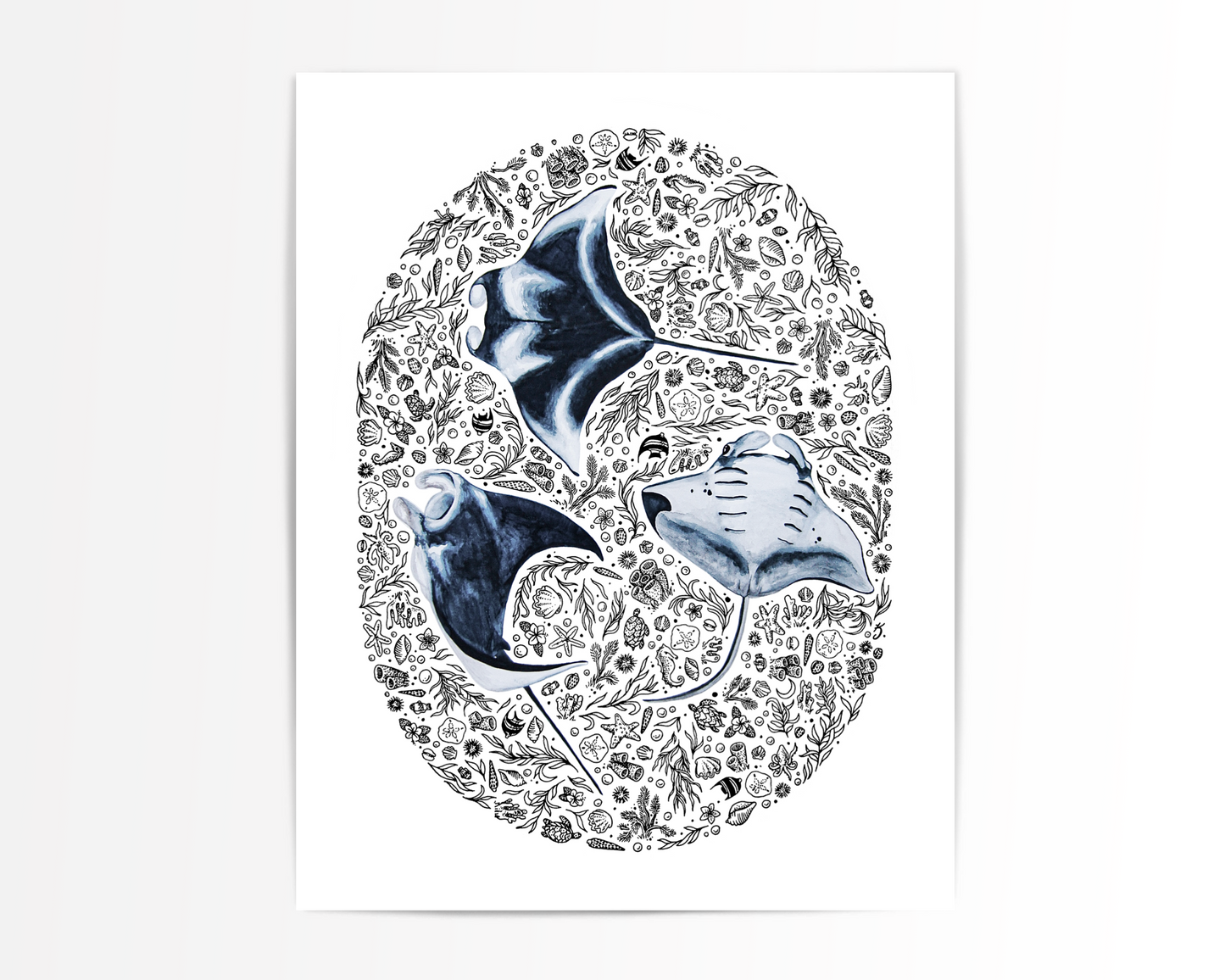 Squadron of Manta Rays Print