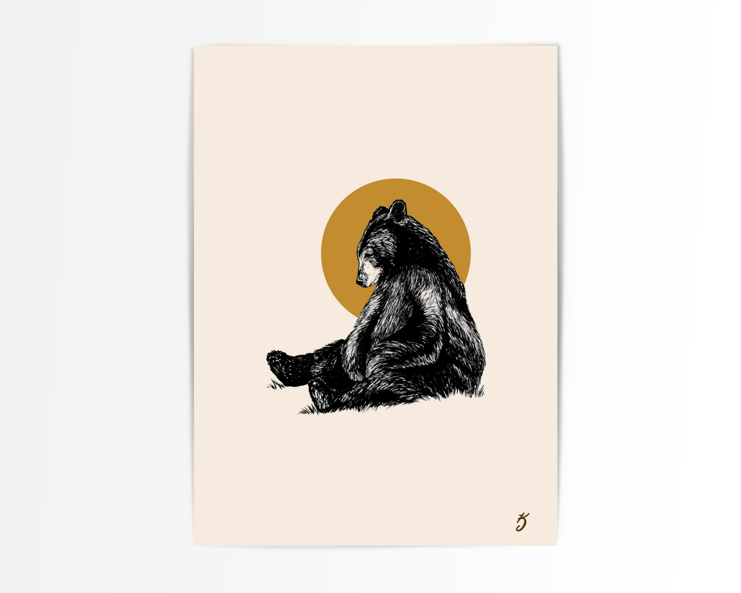 Yellow Moon Bear Art Print