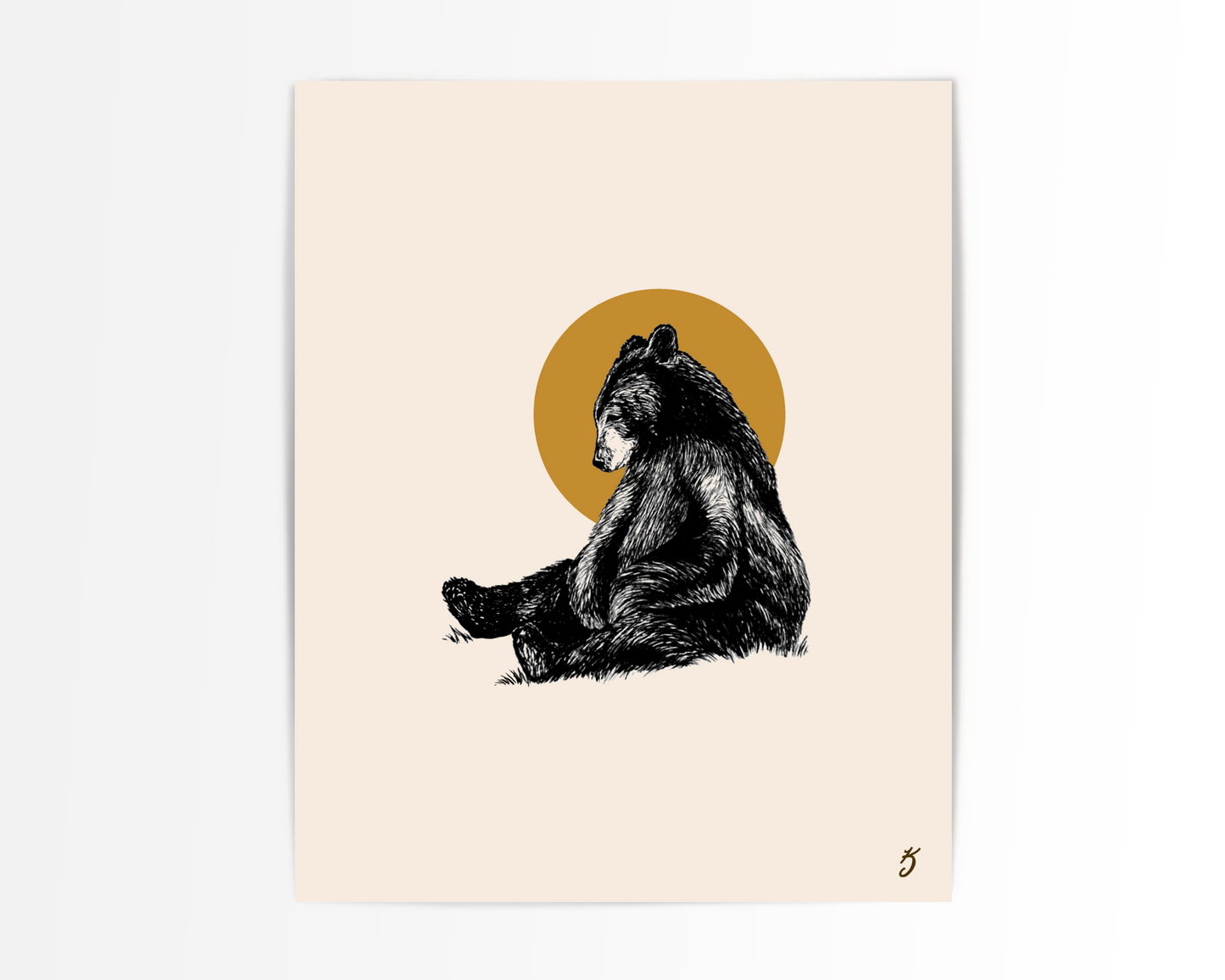 Yellow Moon Bear Art Print