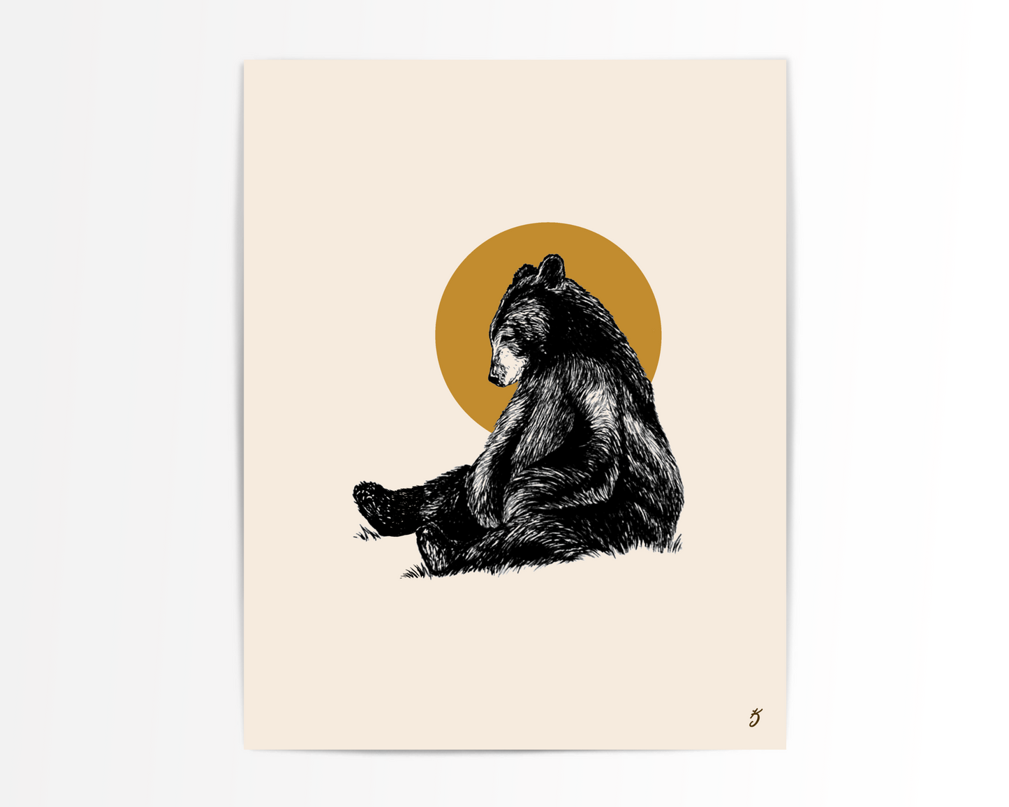 Yellow Moon Bear Art Print
