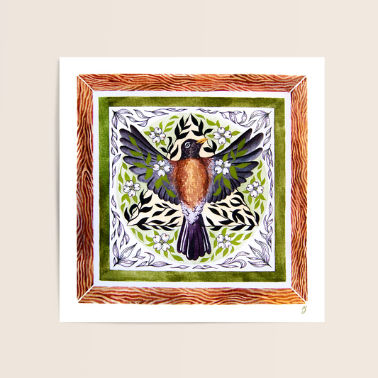 American Robin Folk Print