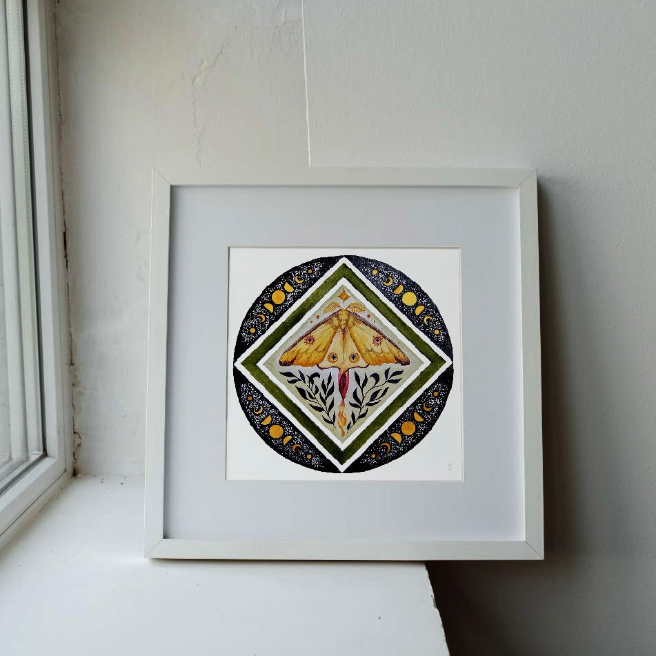 Comet Moth Folk Print