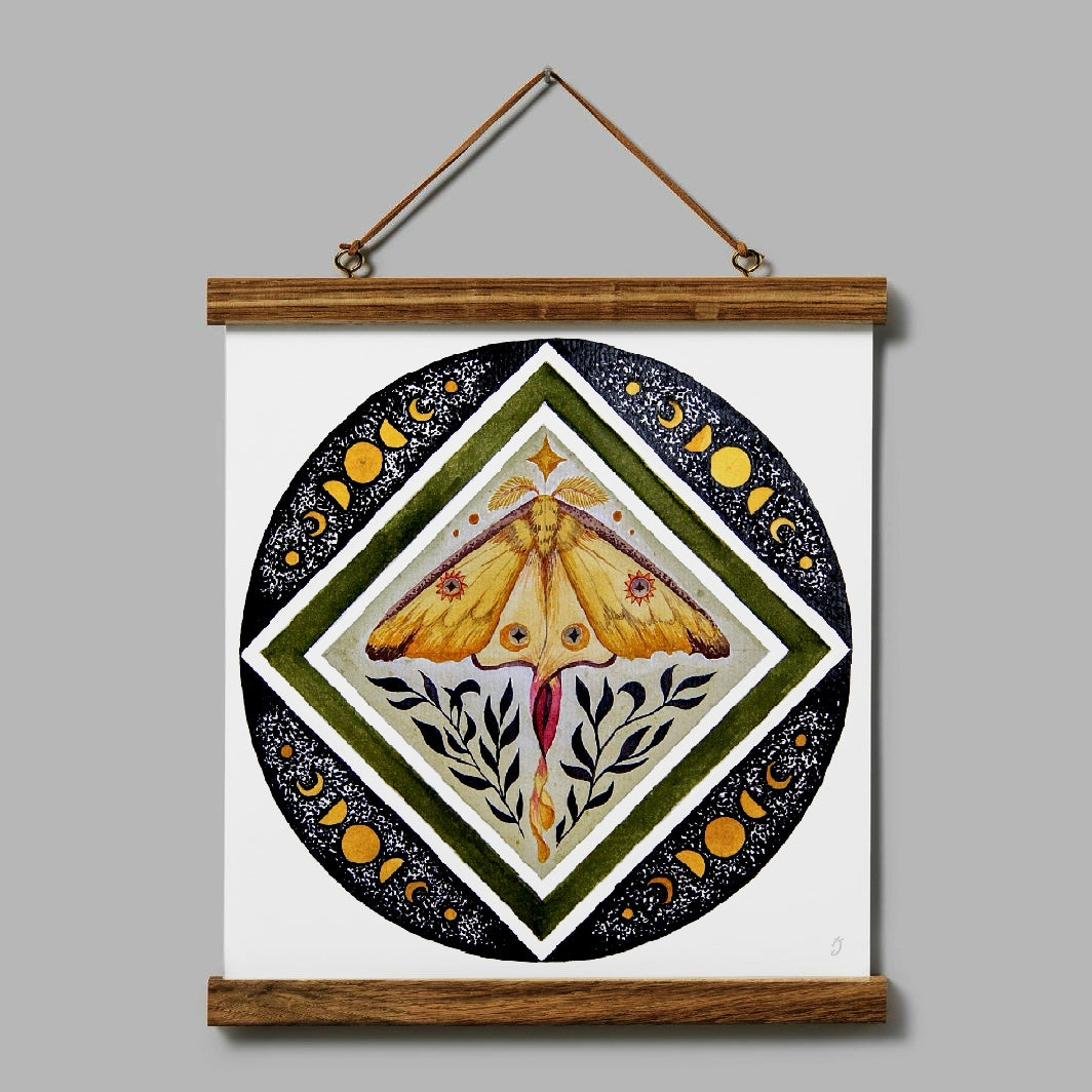 Comet Moth Folk Print