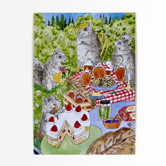 Squirrel’s Picnic Art Print