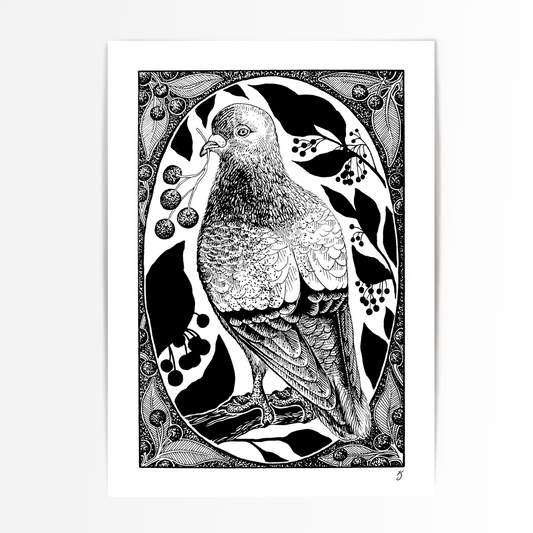 Pigeon Perching Art Print