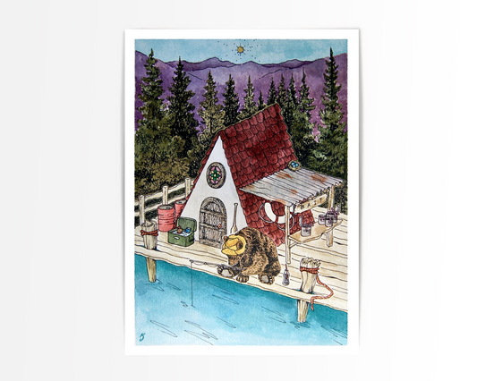A Bear’s Bait Shack Art Print