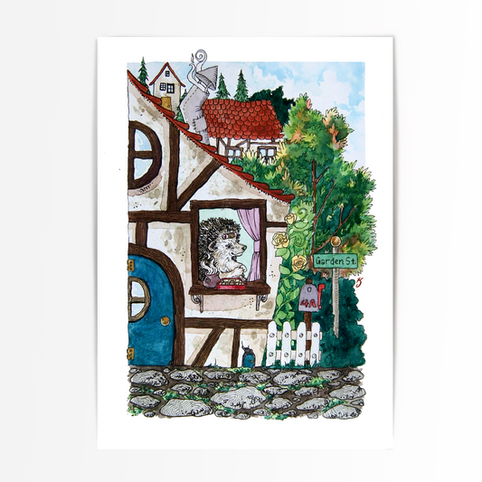 Hedgehog House Art Print