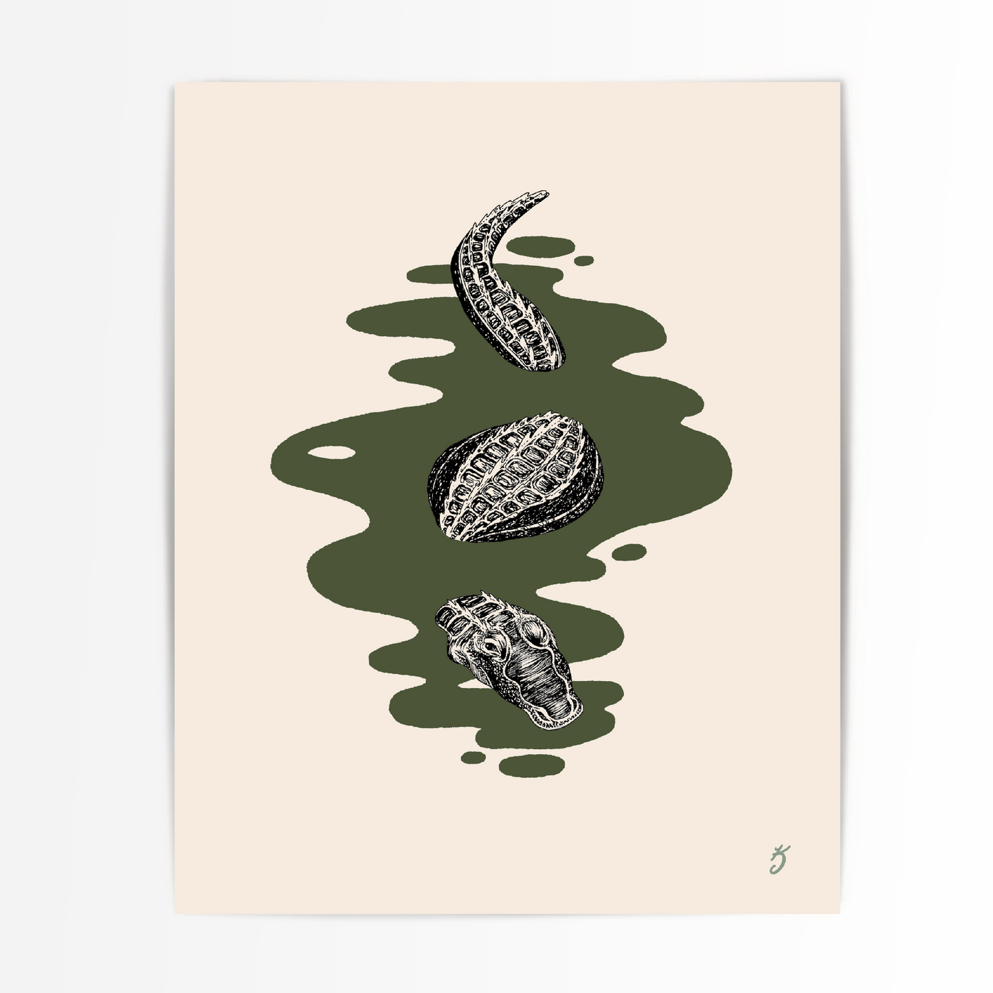 Alligator Swamp Art Print