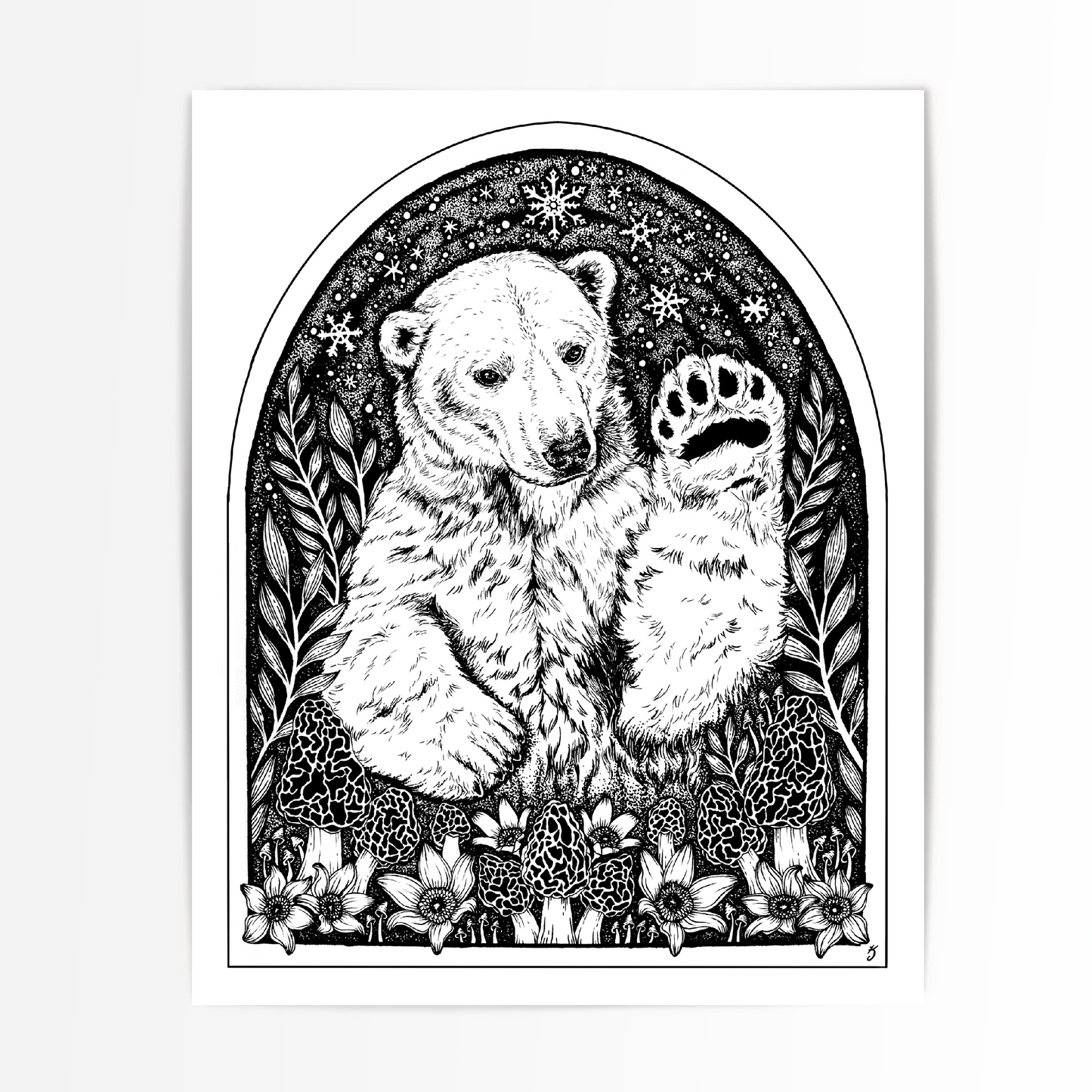 Morel Polar Bear Art Print