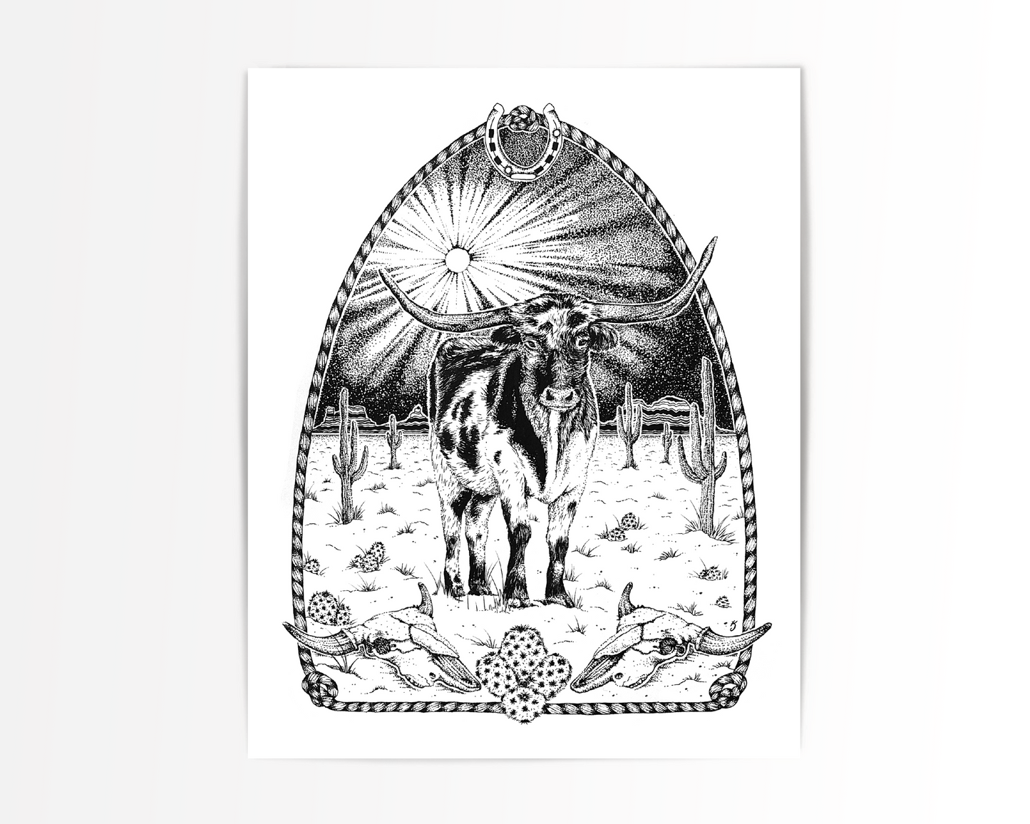 Longhorn Desert Art Print