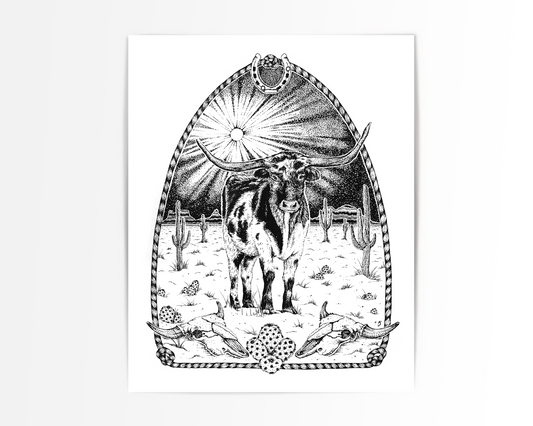 Longhorn Desert Art Print