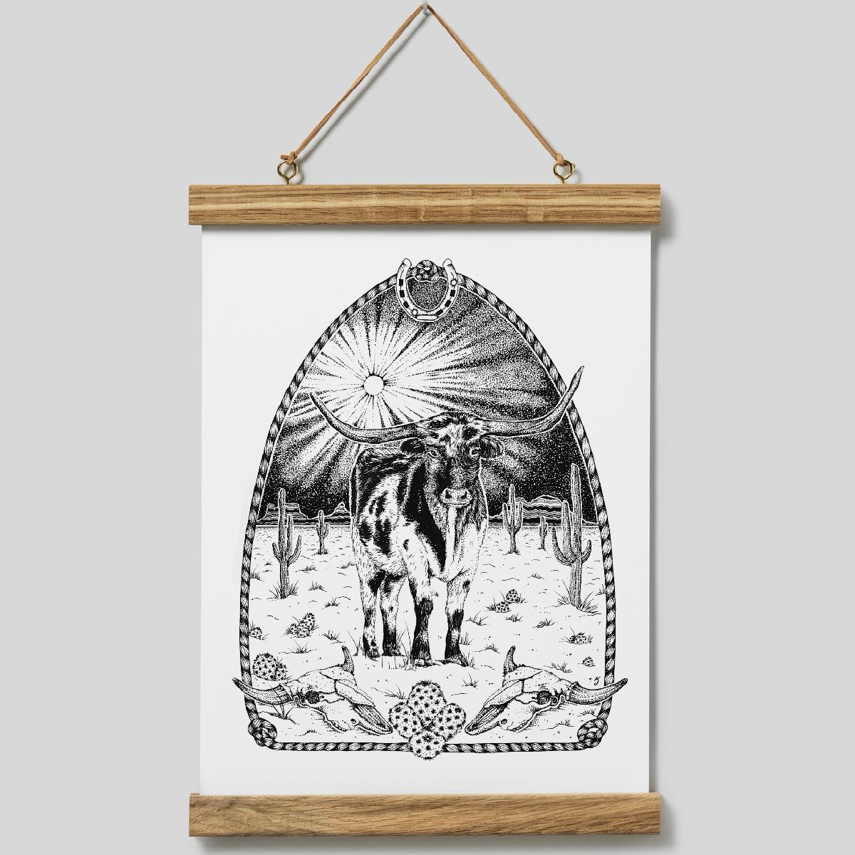 Longhorn Desert Art Print